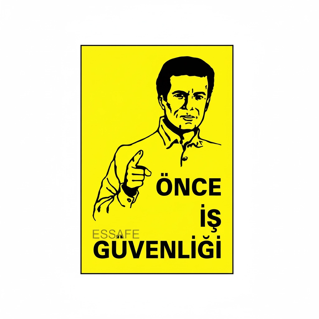 Pvc İnşaat İkaz İş Güvenli̇ği̇ Levhası 25 cm X 35 cm 