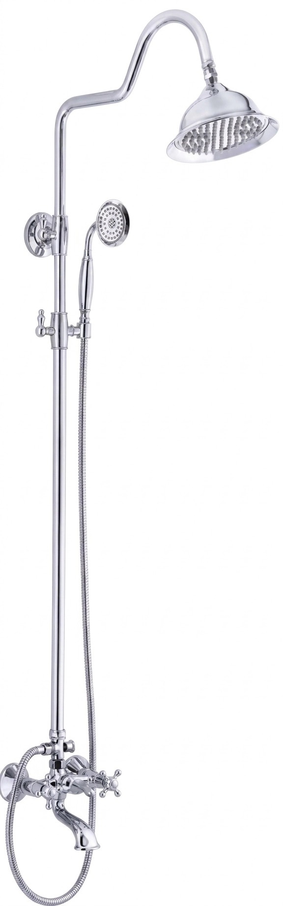 Li̇der Osmanlı Ti̇pi̇ Klasi̇k Borulu Robot Banyo Duş Seti̇ (Krom) 