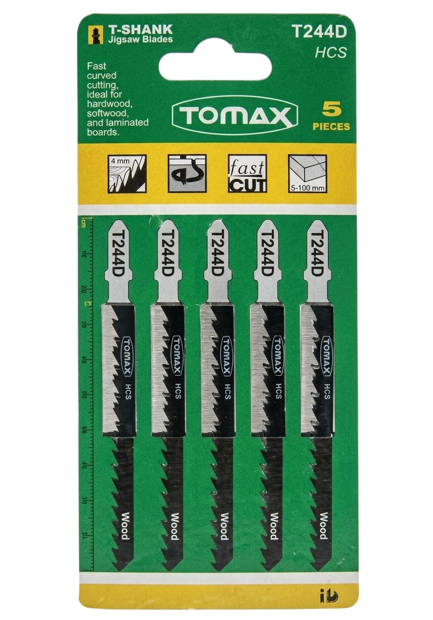 Tomax T244D HSS Ağaç Dekupaj Ağzı (5 Adet) Kavi̇sli̇ Kesi̇m 