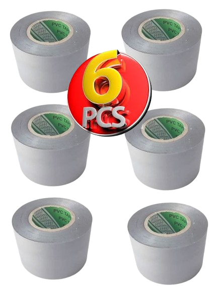 Pvc Isı Yalıtım Eklektrik İzolasyon Bandı 50 Mm X 25 Yrd Gri (6 Adet)