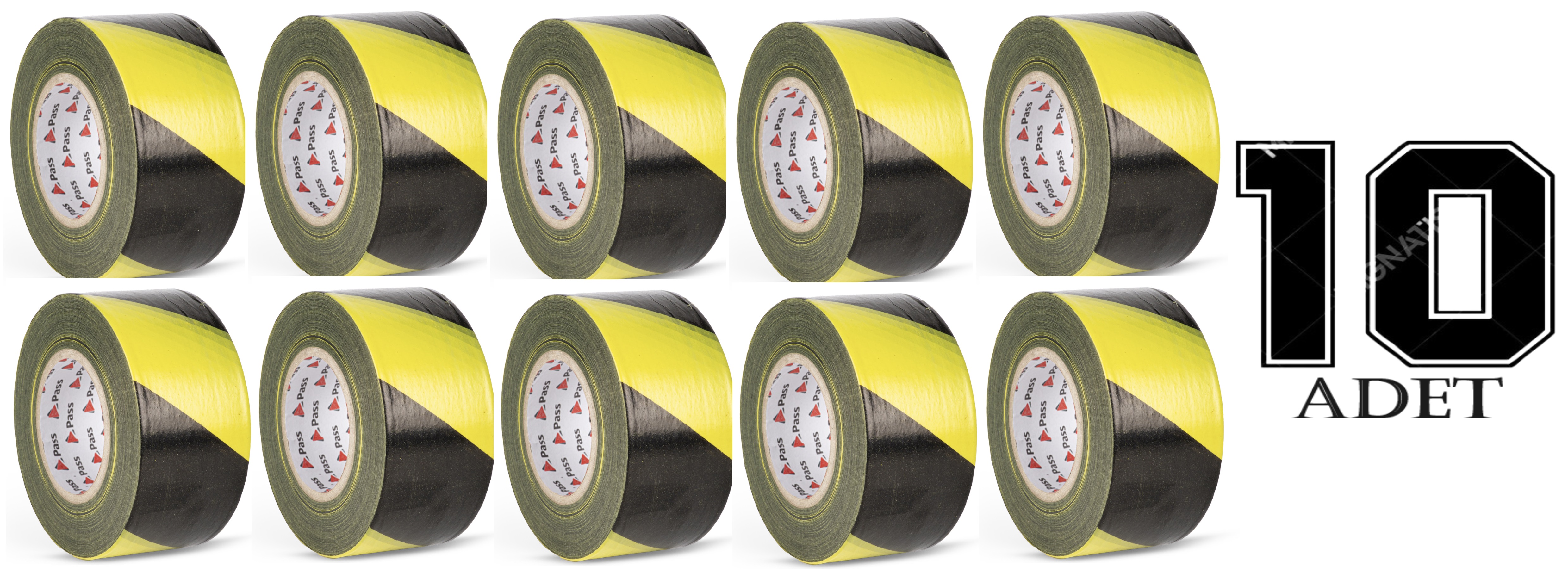 Pass Emni̇yet Uyarı İkaz Şeri̇t Bandi Büyük Boy 6 Cm X 360 Metre (10 Adet) 