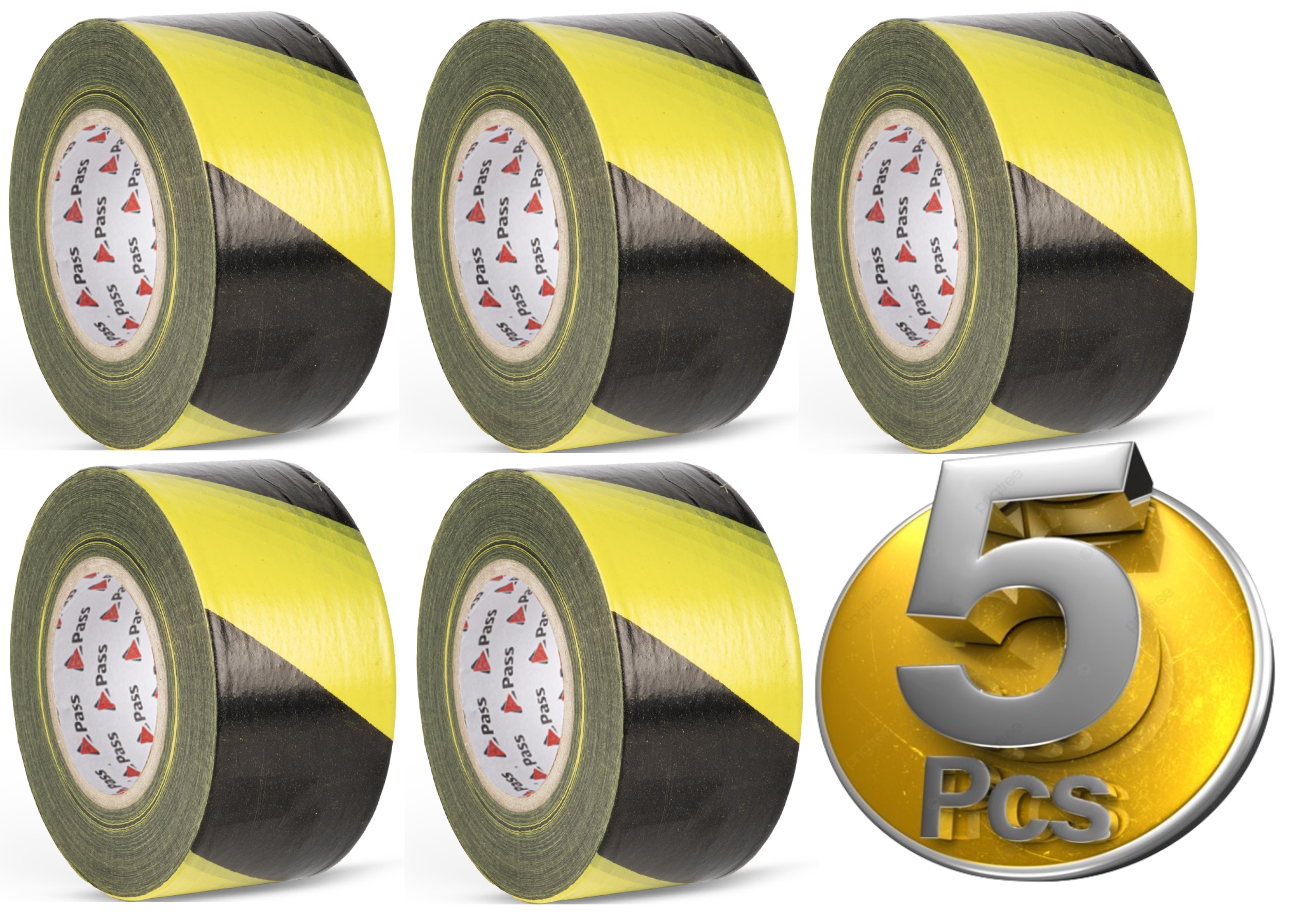 Pass Emni̇yet Uyarı İkaz Şeri̇t Bandi Büyük Boy 6 Cm X 360 Metre (5 Adet) 