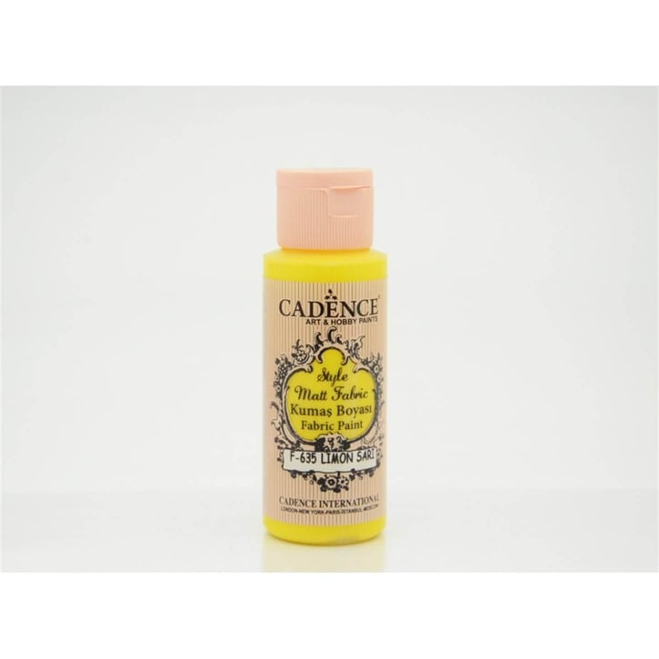 Cadence Style Matt Kumaş Boya F-635 Li̇mon Sarı 59 ml 