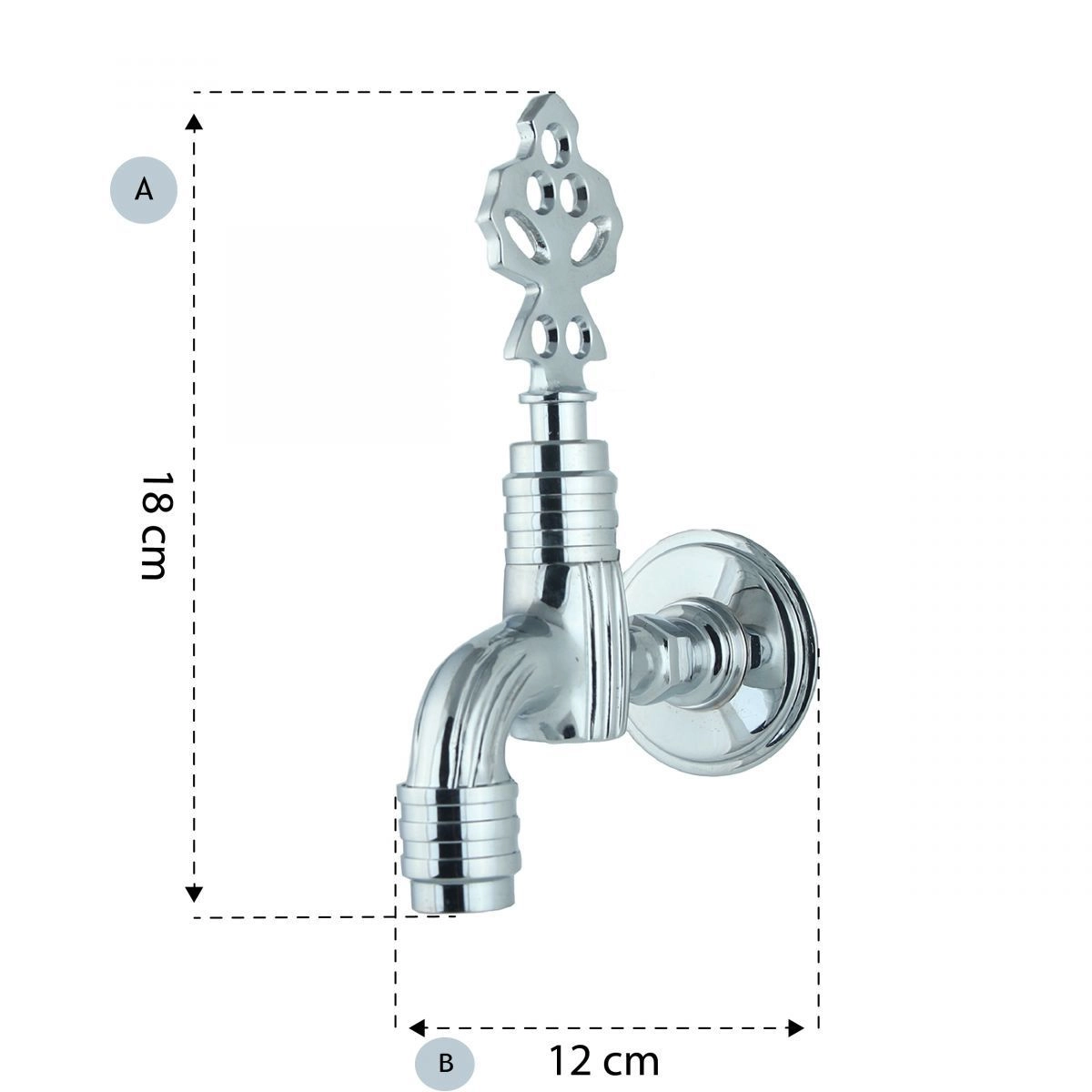 Perletörlü Krom Osmanlı Musluğu 1/2 Perlatörlü ( %100 Pi̇ri̇nç )