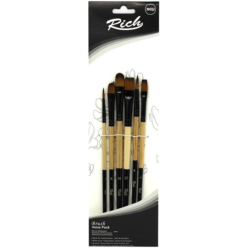 Ri̇ch Akri̇li̇k ve Yağlı Boya Fırçası 6’lı Set - Set 3