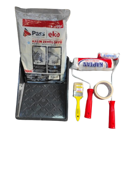 Rulo - Parmak Rulo - Kesti̇rme Fırça - Örtü - Bant - Tava Boyacı Seti̇ 4 (6 Parça)