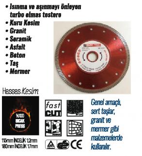 Bay-Tec Süper Turbo Elmas Testere (İnce) 115 mm 22-23 mm 