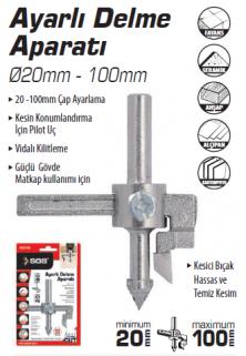 Sgs Ayarlı Delme Aparatı 20 mm - 100 mm 