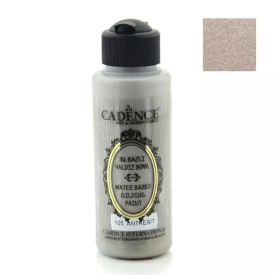 Cadence Su Bazlı Yaldız Boya - 105 Antresit 120 ml 