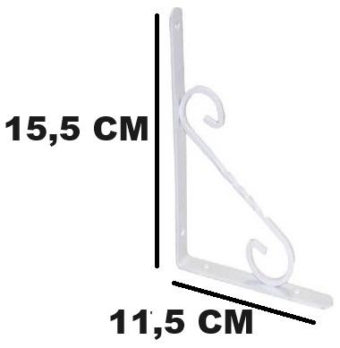 Beşel Ferforje Raf Altı Konsol L Demi̇ri̇ Ayağı Beyaz 11,5 X 15,5 cm (2 Adet) + Vi̇daları 