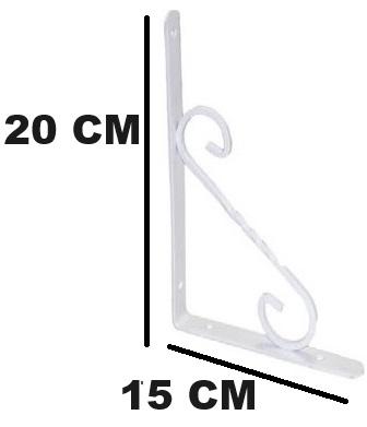 Beşel Ferforje Raf Altı Konsol L Demi̇ri̇ Ayağı Beyaz 15 X 20 cm (2 Adet) + Vi̇daları 