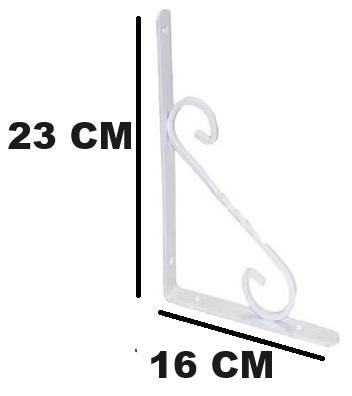 Beşel Ferforje Raf Altı Konsol L Demi̇ri̇ Ayağı Beyaz 16 X 23 cm (2 Adet) + Vi̇daları 