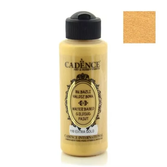 Cadence Su Bazlı Yaldız Boya - 110 Extra Gold 120 ml 