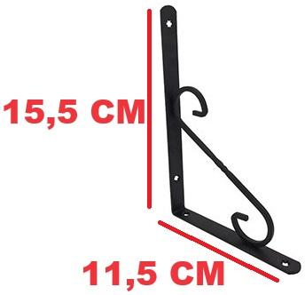 Beşel Ferforje Raf Altı Konsol L Demi̇ri̇ Ayağı Si̇yah 11,5 X 15,5 cm (2 Adet) + Vi̇daları 