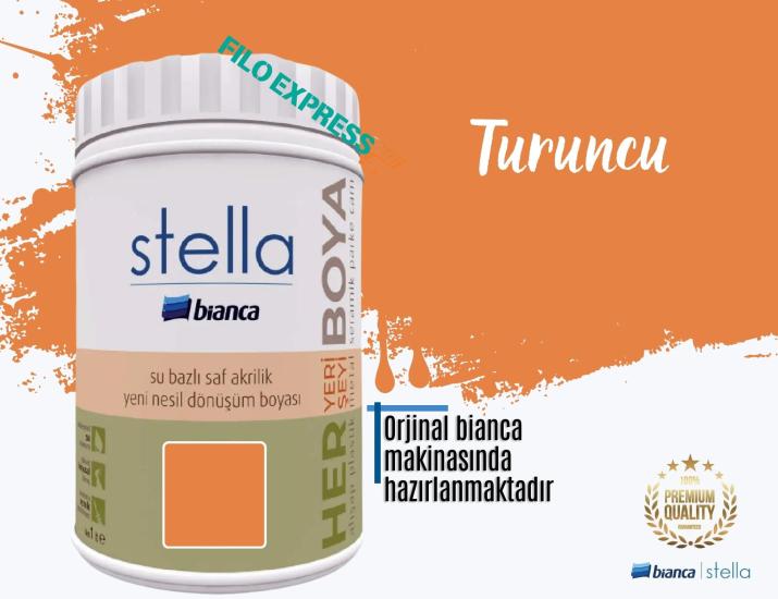 Bi̇anca Stella Su Bazlı Saf Akri̇li̇k Boya 1 Li̇tre Turuncu