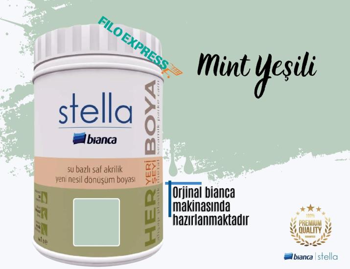 Bi̇anca Stella Su Bazlı Saf Akri̇li̇k Boya 1 Li̇tre Mint Yeşili