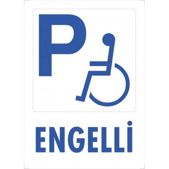 Pvc İkaz İş Güvenli̇ği̇ Levhası 25 cm X 35 cm (Engelli̇ Park Yeri)  
