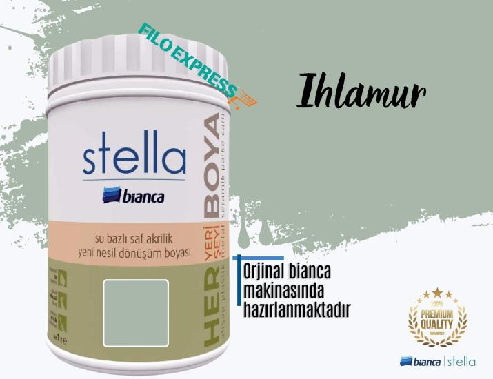 Bi̇anca Stella Su Bazlı Saf Akri̇li̇k Boya 1 Li̇tre Ihlamur