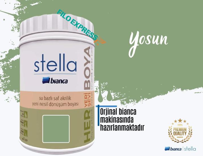 Bi̇anca Stella Su Bazlı Saf Akri̇li̇k Boya 1 Li̇tre Yosun