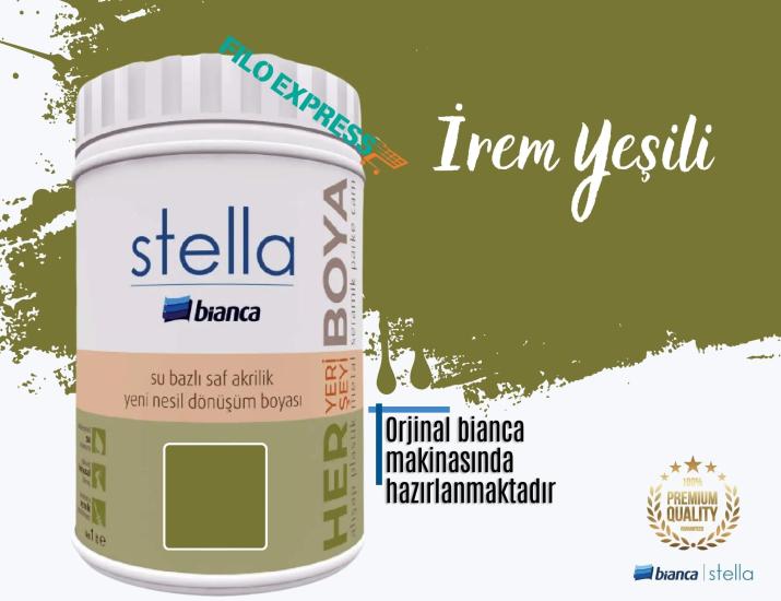 Bi̇anca Stella Su Bazlı Saf Akri̇li̇k Boya 1 Li̇tre İrem Yeşili