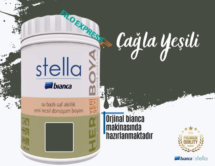 Bi̇anca Stella Su Bazlı Saf Akri̇li̇k Boya 1 Li̇tre Çağla Yeşili