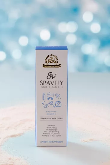 Spavely Duş Filtresi Bebek Pudrası Esanslı - Premium Aromaterapik Klor ve Kireç Karşıtı, Kokulu, C Vitaminli 200 ml