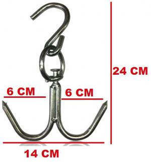 Ni̇kel Çengelli̇ Dönerli̇ 2’li̇ Kasap Kurban Et Asma Kancası 10 mm 