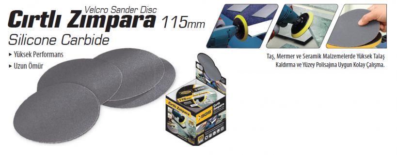Cırtlı Zımpara 115 mm (100 Adet) / (40 - 60 - 80 - 100 - 120 Kum) 