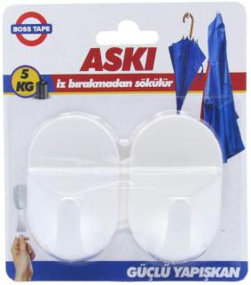 Boss Tape İz Birakmaz Plasti̇k Büyük Boy Askı 5 kg Taşir (2’li̇ Tek Paket)