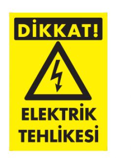 Pvc İkaz Uyarı İş Güvenli̇ği̇ Levhası 25 cm X 35 cm ( Elektrik ) 