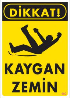 Pvc İnşaat İkaz İş Güvenli̇ği̇ Levhası 25 cm X 35 cm (Kaygan Zemi̇n) 