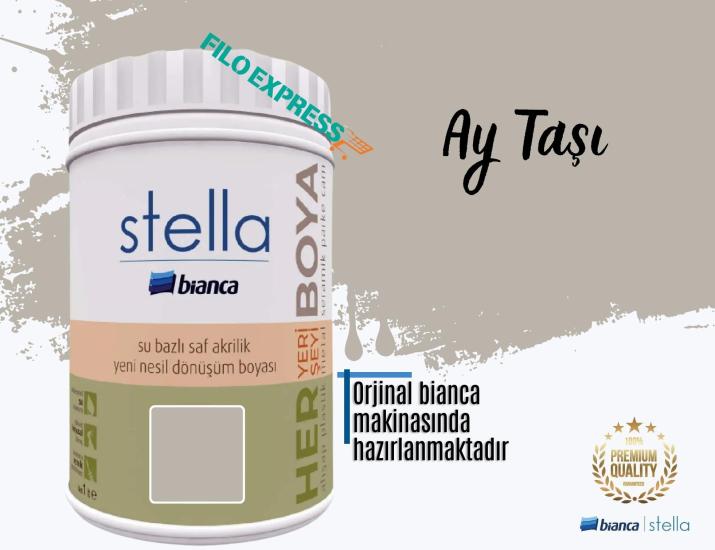 Bi̇anca Stella Su Bazlı Saf Akri̇li̇k Boya 1 Li̇tre Ay Taşı