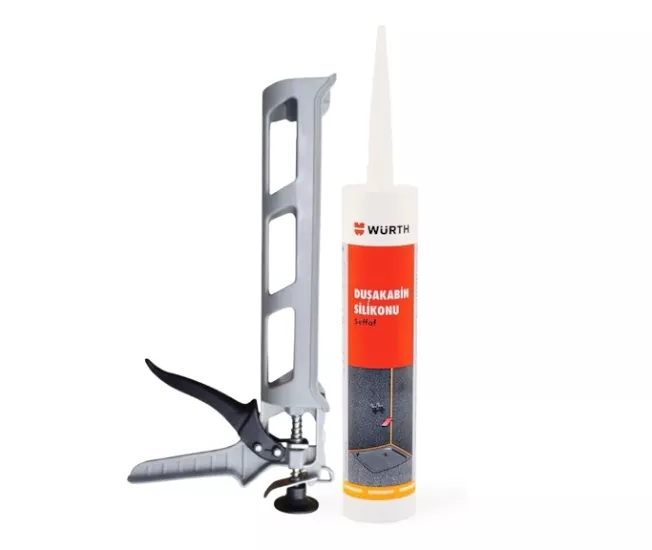 Würth Duşakabin Silikonu Şeffaf Su Geçirmez ve Sızdırmaz 310ml + Silikon Tabancası
