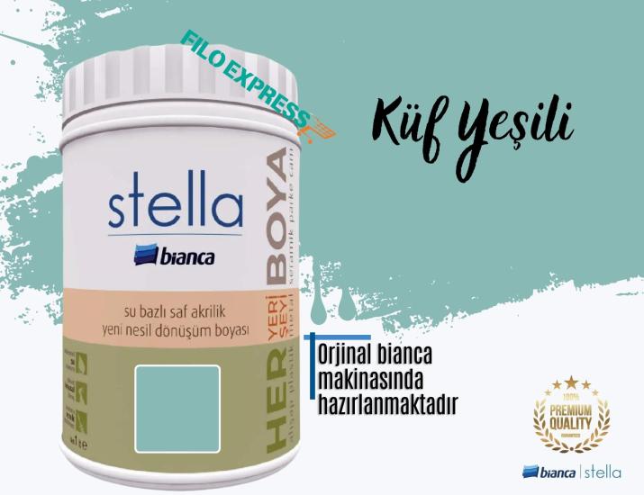 Bi̇anca Stella Su Bazlı Saf Akri̇li̇k Boya 1 Li̇tre Küf Yeşili 