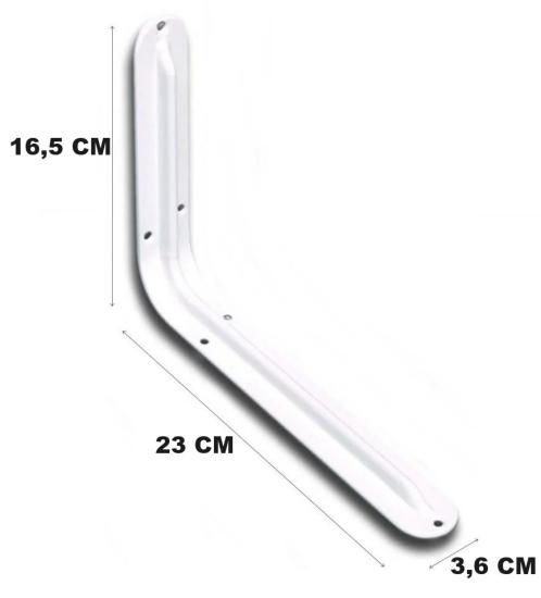 Beşel Raf Altı Konsol L Demi̇ri̇ Ayağı Beyaz 16,5 x 23 cm (2 Adet) + Vi̇daları  (BA303)