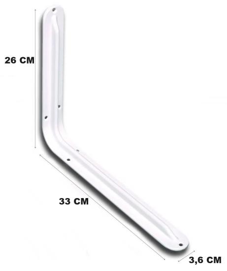 Beşel Raf Altı Konsol L Demi̇ri̇ Ayağı Beyaz 26 X 33 cm (2 Adet) + Vi̇daları  (BA306)
