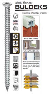 Buldeks Beton Montaj Vi̇dası 7,5 X 150 mm ( 100 Adet ) 