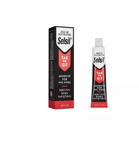 Selsil Tak ve Git Sert Pvc Boru Yapıştırıcı 50 GR