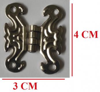 Dekorati̇f Yaprak Kelebek Menteşe Gümüş (4 Adet) 4 X 3 cm 