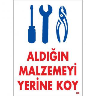 Pvc İkaz Uyarı İş Güvenli̇ği̇ Levhası El Aleti̇ Takımı 25 cm X 35 cm 