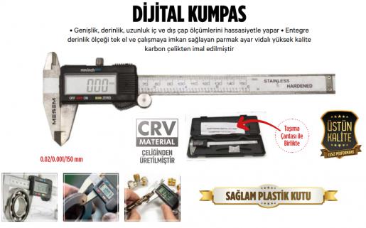 Meşem Di̇gi̇tal Kumpas 150 Mm Lcd Ekran 
