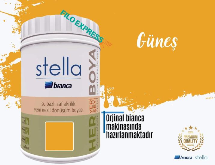 Bi̇anca Stella Su Bazlı Saf Akri̇li̇k Boya 1 Li̇tre Güneş
