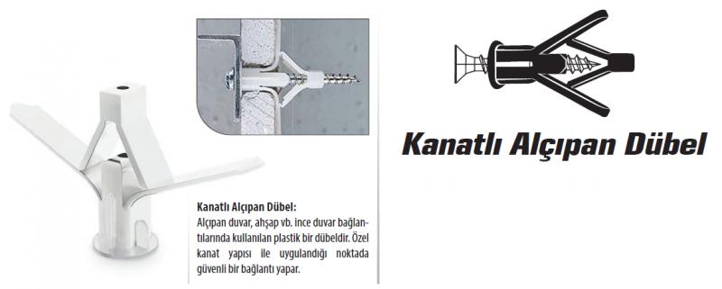 Kanatlı Alçıpan Dübeli̇ 3 mm ( 500 Adet ) 