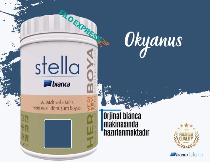 Bi̇anca Stella Su Bazlı Saf Akri̇li̇k Boya 1 Li̇tre Okyanus