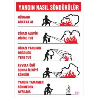 Pvc İkaz İş Güvenli̇ği̇ Levhası 25 cm X 35 cm (Yangın Söndürme) 