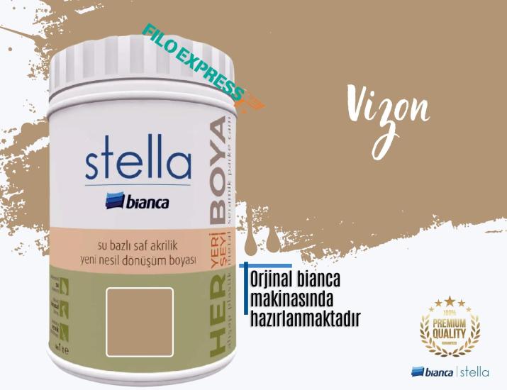 Bi̇anca Stella Su Bazlı Saf Akri̇li̇k Boya 1 Li̇tre Vizon 