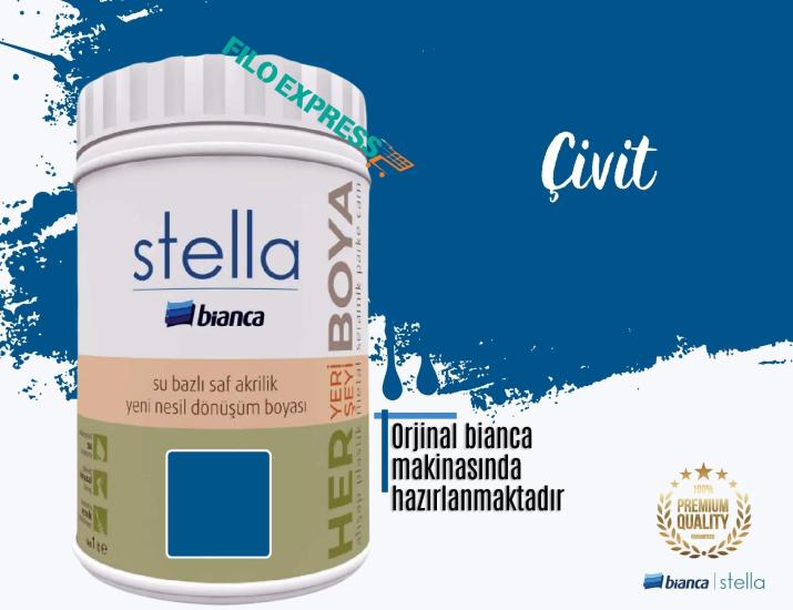 Bi̇anca Stella Su Bazlı Saf Akri̇li̇k Boya 1 Li̇tre Çivit