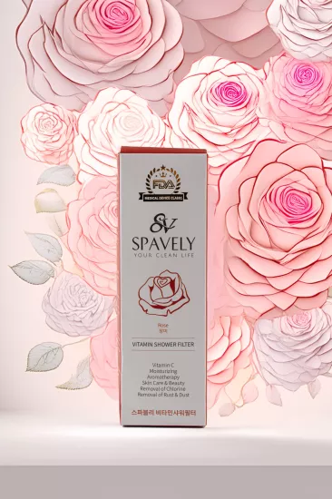 Spavely Duş Filtresi Gül Esanslı - Premium Aromaterapik Klor ve Kireç Karşıtı, Kokulu, C Vitaminli 200 ml