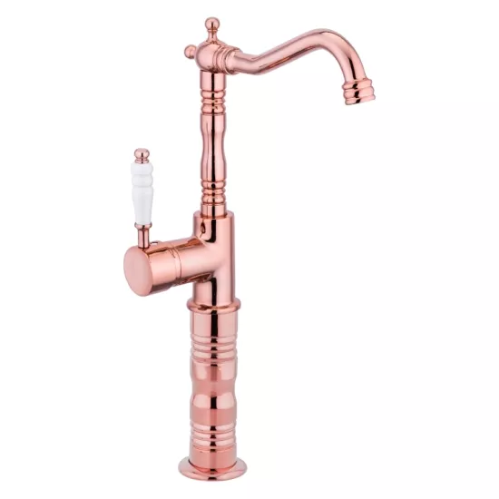 LPD Luna Te Mix Mutfak Evye Yüksek Çanak Lavabo Bataryası Rose Gold