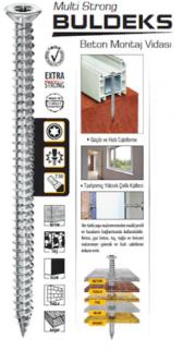 Buldeks Beton Montaj Vi̇dası 7,5 X 60 mm ( 100 Adet ) 